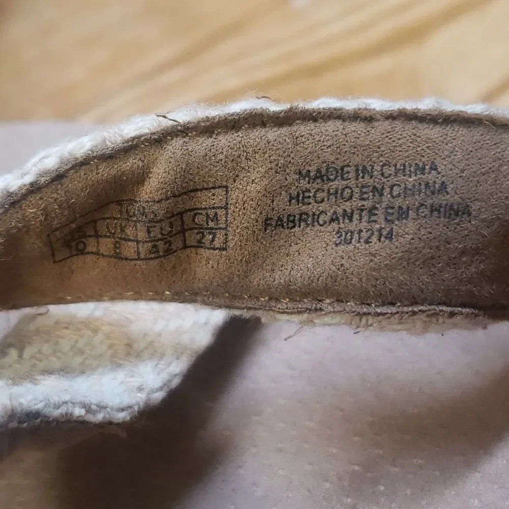Toms Wedges Womens 10 Sienna Cork Sage Green Ankle Strap Peep Toe